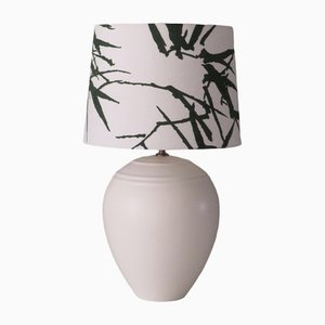 Table Lamp in Creamy Ceramic with a New Custom Lampshade from Kostka-UKG-1260821