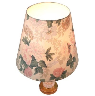 Table Lamp in Crystal with Floral Shade-FYZ-1322723