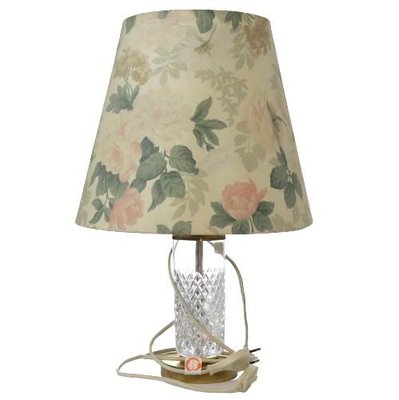 Table Lamp in Crystal with Floral Shade-FYZ-1322723