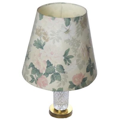 Table Lamp in Crystal with Floral Shade-FYZ-1322723