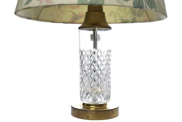 Table Lamp in Crystal with Floral Shade-FYZ-1322723