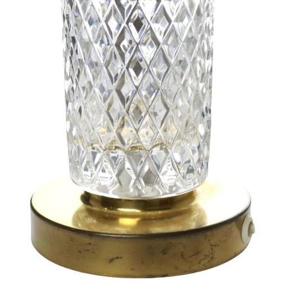 Table Lamp in Crystal with Floral Shade-FYZ-1322723