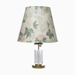 Table Lamp in Crystal with Floral Shade-FYZ-1322723