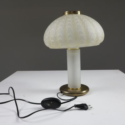 Table Lamp in Decorated Glass and Brass, 1970s-SXX-1072475