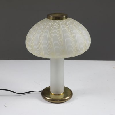 Table Lamp in Decorated Glass and Brass, 1970s-SXX-1072475