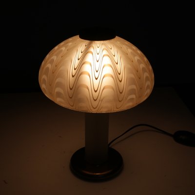 Table Lamp in Decorated Glass and Brass, 1970s-SXX-1072475