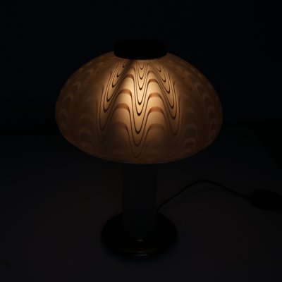 Table Lamp in Decorated Glass and Brass, 1970s-SXX-1072475