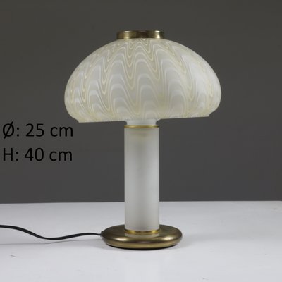 Table Lamp in Decorated Glass and Brass, 1970s-SXX-1072475