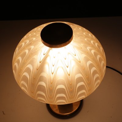 Table Lamp in Decorated Glass and Brass, 1970s-SXX-1072475