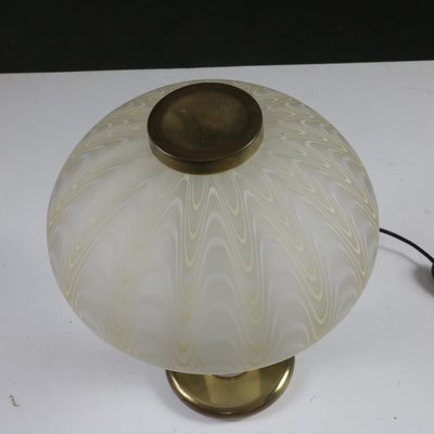 Table Lamp in Decorated Glass and Brass, 1970s-SXX-1072475