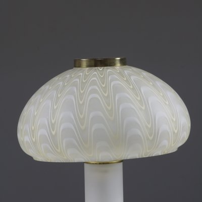 Table Lamp in Decorated Glass and Brass, 1970s-SXX-1072475