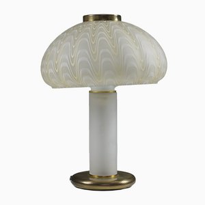 Table Lamp in Decorated Glass and Brass, 1970s-SXX-1072475