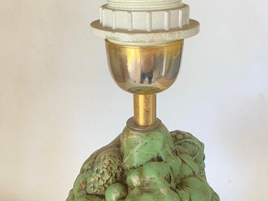 Table Lamp in Green Ceramic from Lancel Paris, France, 1970s-UR-1780812