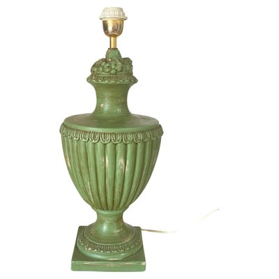 Table Lamp in Green Ceramic from Lancel Paris, France, 1970s-UR-1780812