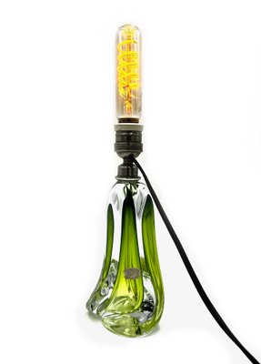 Table Lamp in Green Crystal from Val Saint Lambert-YXG-1819341