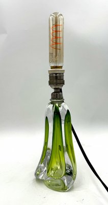 Table Lamp in Green Crystal from Val Saint Lambert-YXG-1819341