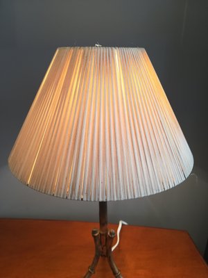 Table Lamp in Imitation Bamboo Gilt Metal, 1950s-QY-936071