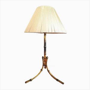 Table Lamp in Imitation Bamboo Gilt Metal, 1950s-QY-936071