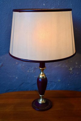 Table Lamp in Leather and Brass, 1960s-AIU-1795507