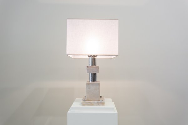 Table Lamp in Marble and Steel, 1960s-UJE-1185128