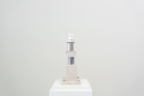 Table Lamp in Marble and Steel, 1960s-UJE-1185128