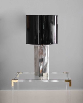 Table Lamp in Metal With Vinyl Lampshade, 1970s-MNF-1311247