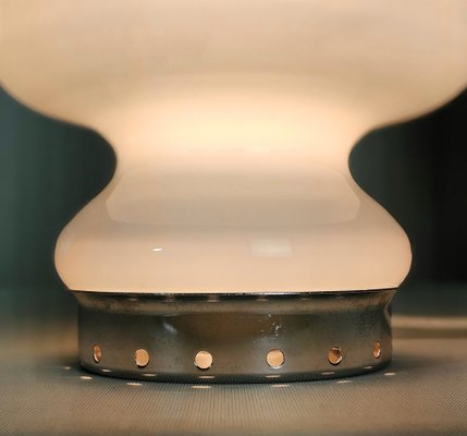 Table Lamp in Milk Glass and Metal, Italy, 1960s-ZST-1806308