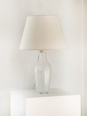 Table Lamp in Murano Puffed Glass with Lampshade from Salviati & Co, 1970s-GTS-1382872