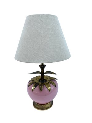 Table Lamp in Polychrome Wood & Brass, 1970s-FSD-1366954