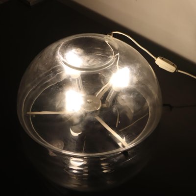 Table Lamp in Transparent Glass and Metal Structure, 1970s-SBG-2026710