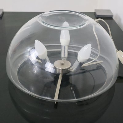 Table Lamp in Transparent Glass and Metal Structure, 1970s-SBG-2026710