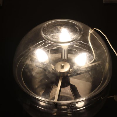 Table Lamp in Transparent Glass and Metal Structure, 1970s-SBG-2026710