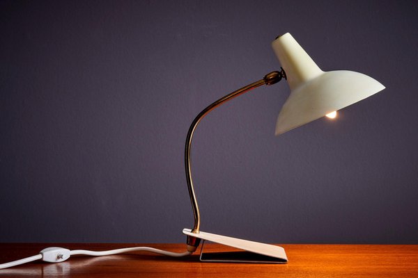 Table Lamp in White Metal and Brass, 1950s-SFD-1791928