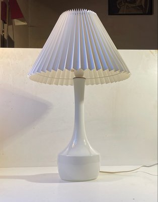 Table Lamp in White Opaline Glass by Jacob E. Bang for Holmegaard / Kastrup, 1950s-LCR-1156289