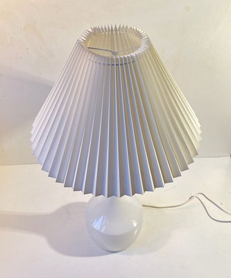 Table Lamp in White Opaline Glass by Jacob E. Bang for Holmegaard / Kastrup, 1950s-LCR-1156289