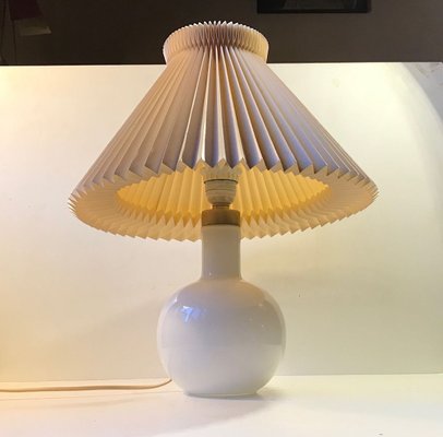 Table Lamp in White Opaline Glass from Holmegaard, 1970s-LCR-831918