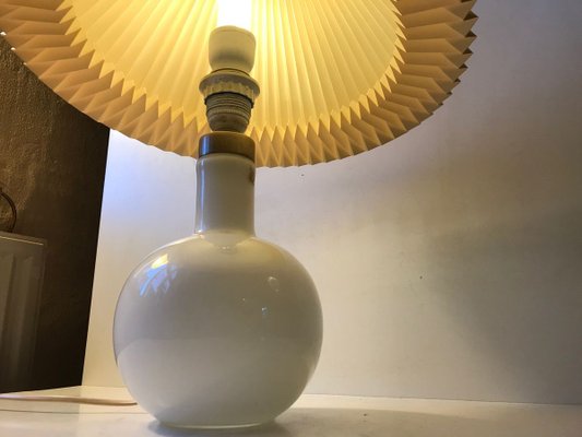 Table Lamp in White Opaline Glass from Holmegaard, 1970s-LCR-831918