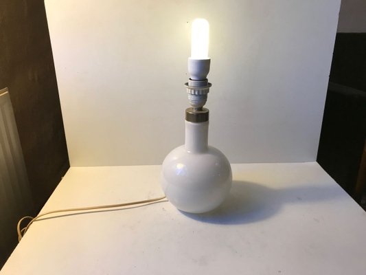 Table Lamp in White Opaline Glass from Holmegaard, 1970s-LCR-831918