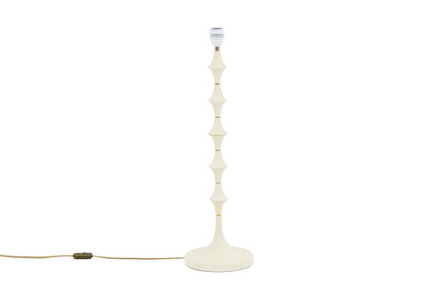 Table Lamp in White Resin and Gilt Brass, 1970s-CEJ-667119