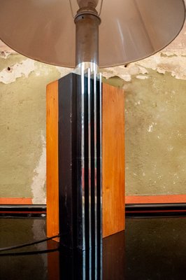 Table Lamp in Wood and Steel, Italy, 1970s-VCV-1016593