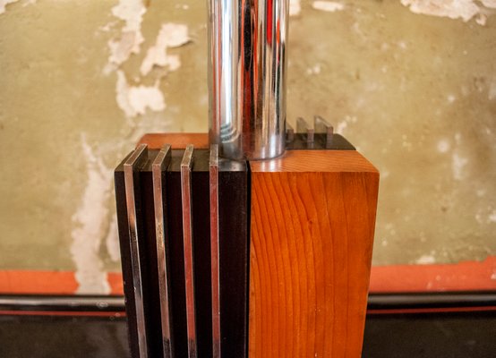 Table Lamp in Wood and Steel, Italy, 1970s-VCV-1016593