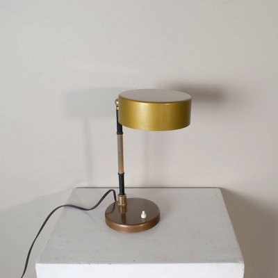 Table Lamp in Worked and Chromed Metal and Steal Steal in Brass in the style of Oscar Torlasco, 1960s-JQO-1793635