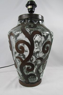 Table Lamp in Wrought Iron and Blown Glass, 1980s-RDN-1437961