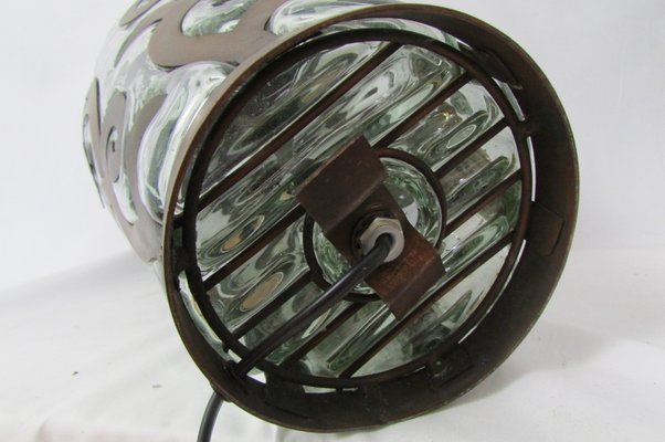 Table Lamp in Wrought Iron and Blown Glass, 1980s-RDN-1437961