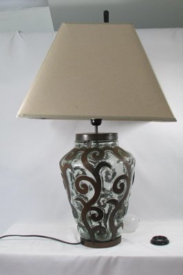 Table Lamp in Wrought Iron and Blown Glass, 1980s-RDN-1437961