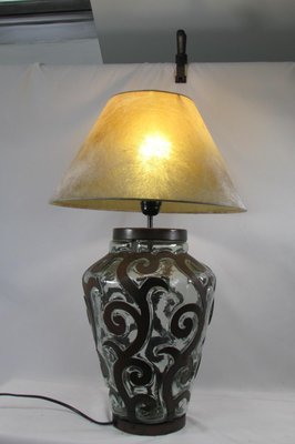 Table Lamp in Wrought Iron and Blown Glass, 1980s-RDN-1437961