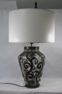 Table Lamp in Wrought Iron and Blown Glass, 1980s-RDN-1437961