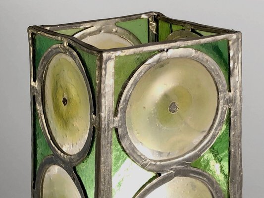 Table Lamp in Wrought Iron and Stained Glass from Loir Et Cher, France, 1960s-NLF-1719192