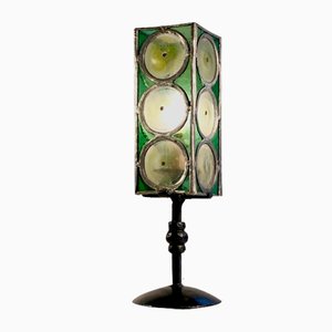 Table Lamp in Wrought Iron and Stained Glass from Loir Et Cher, France, 1960s-NLF-1719192