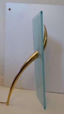 Table Lamp + Sconce Richard Derquet Lucien Gau France Antilope Large Format, 1980s, Set of 2-AWL-1074347